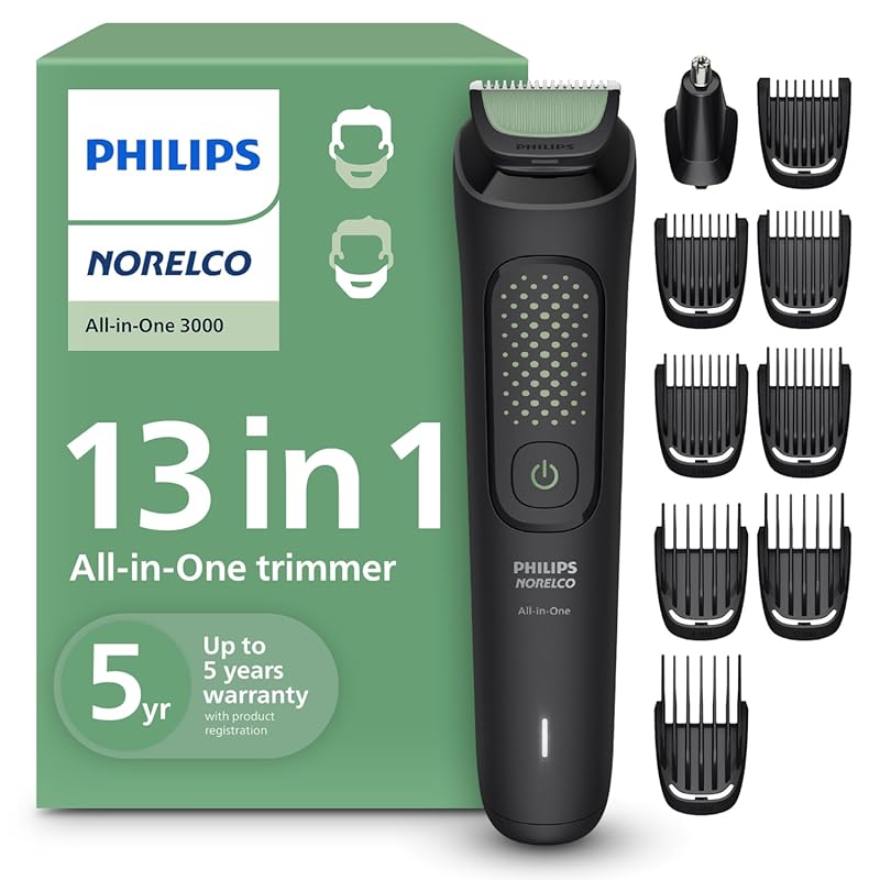 Philips Norelco 3000 Series All-in-One 13-in-1 Trimmer, Beard Styler &