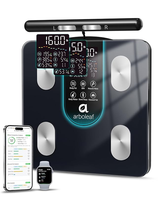 Arboleaf Smart Scale for Body Weight, 8-Electrode Dual-Frequency BIA f
