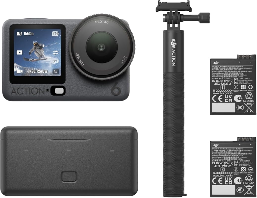 DJI Osmo Action 6 Enhanced Combo: 8K Action Camera, 1/1.1″ Sensor, Var
