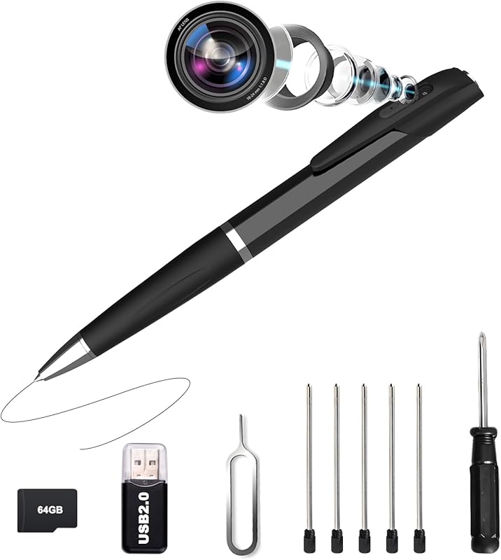 2026 Pro 64GB 1080P FHD Spy Pen Camera with Long Battery, Loop Mode & 