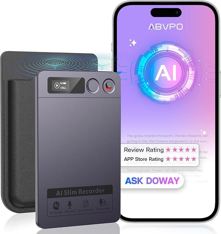 Note Pro AI Voice Recorder: 64GB, App Control, AI Noise Cancellation,