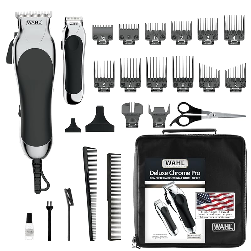 Wahl Deluxe Corded Chrome Pro Hair & Trimming Kit
