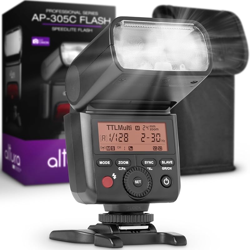 Altura Photo AP-305C 2.4G E-TTL Wireless Camera Speedlite Flash for Ca
