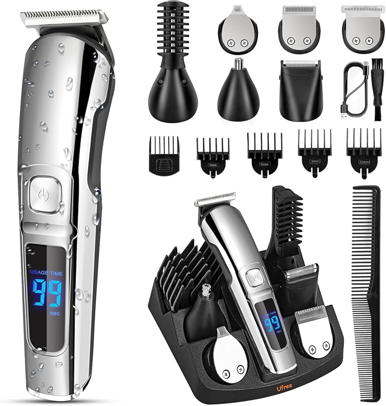 Ufree Waterproof Cordless Beard Trimmer & Electric Razor