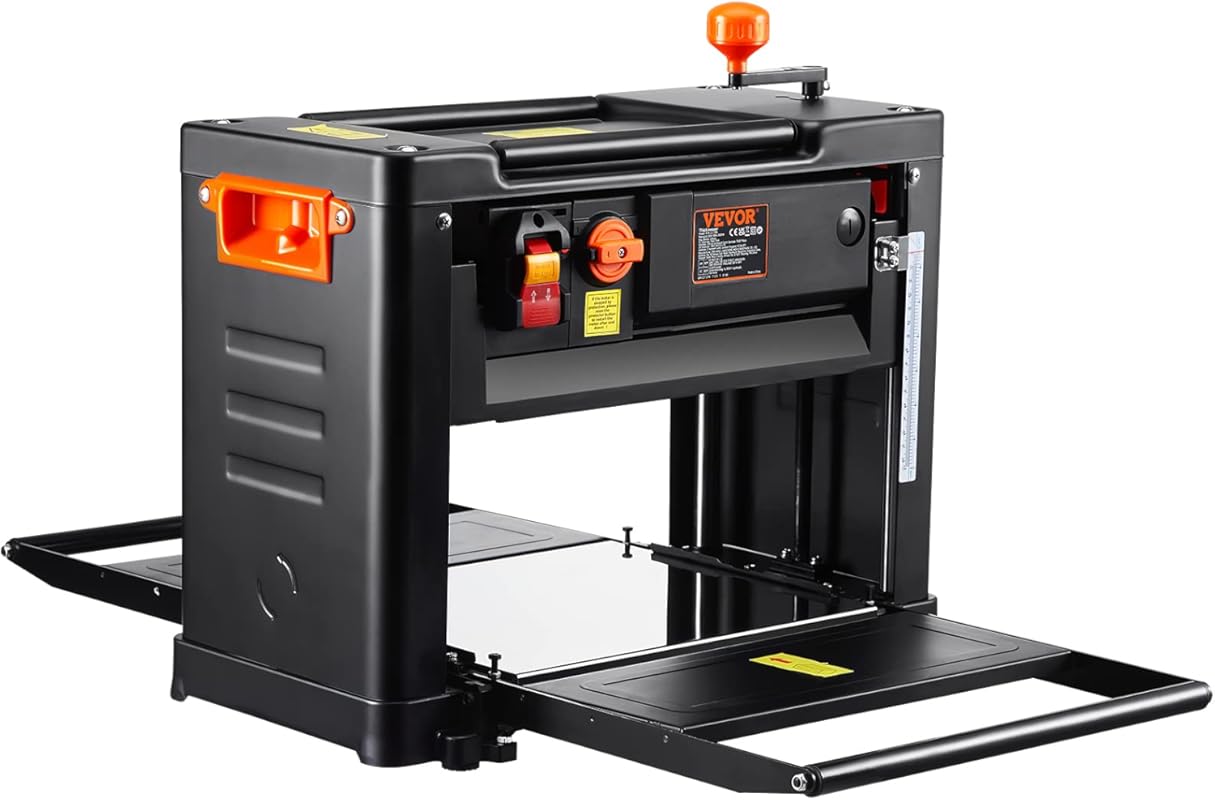 VEVOR 13-Inch Power Benchtop Thickness Planer: Three-Blade, Two-Speed,