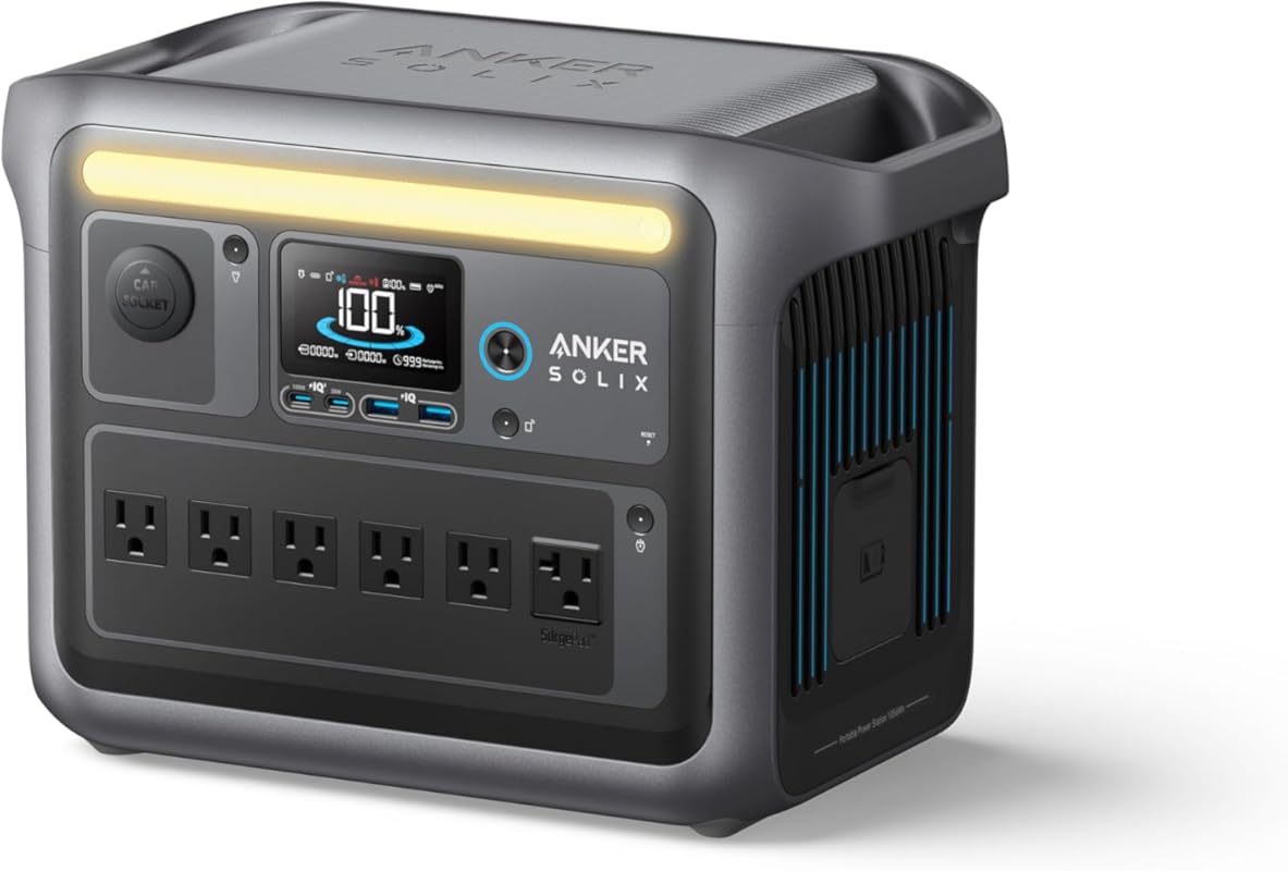 Anker SOLIX C1000 Portable Power Station, 1056Wh LiFePO4 Solar Generat