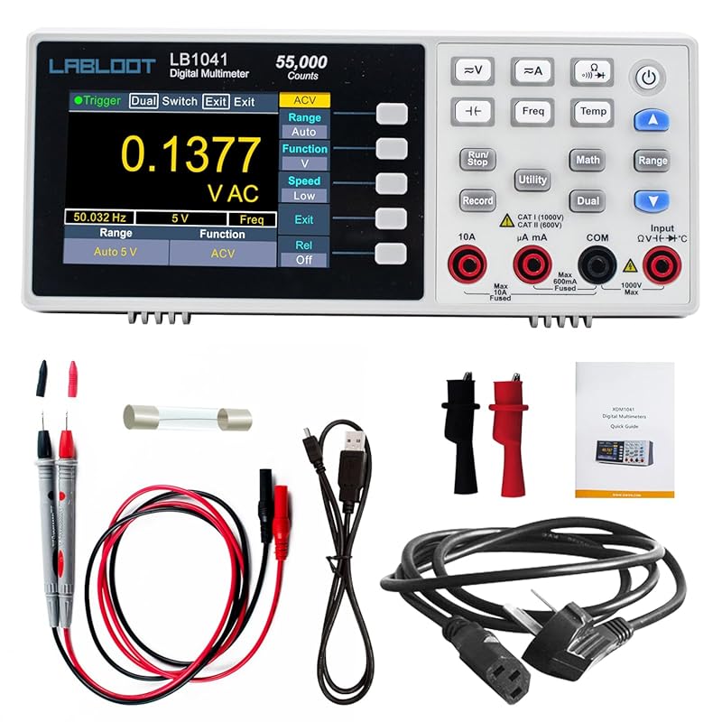 LB1041 Bench Digital Multimeter with 55000 Counts, DC/AC Voltmeter, Am