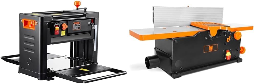 VEVOR 13-Inch Benchtop Planer (Three-Blade) & WEN JT630H 6-Inch Spiral