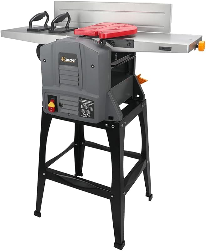 Hoteche 10-Inch Benchtop Planer & Jointer Combo with Stand, 13-Amp Hea