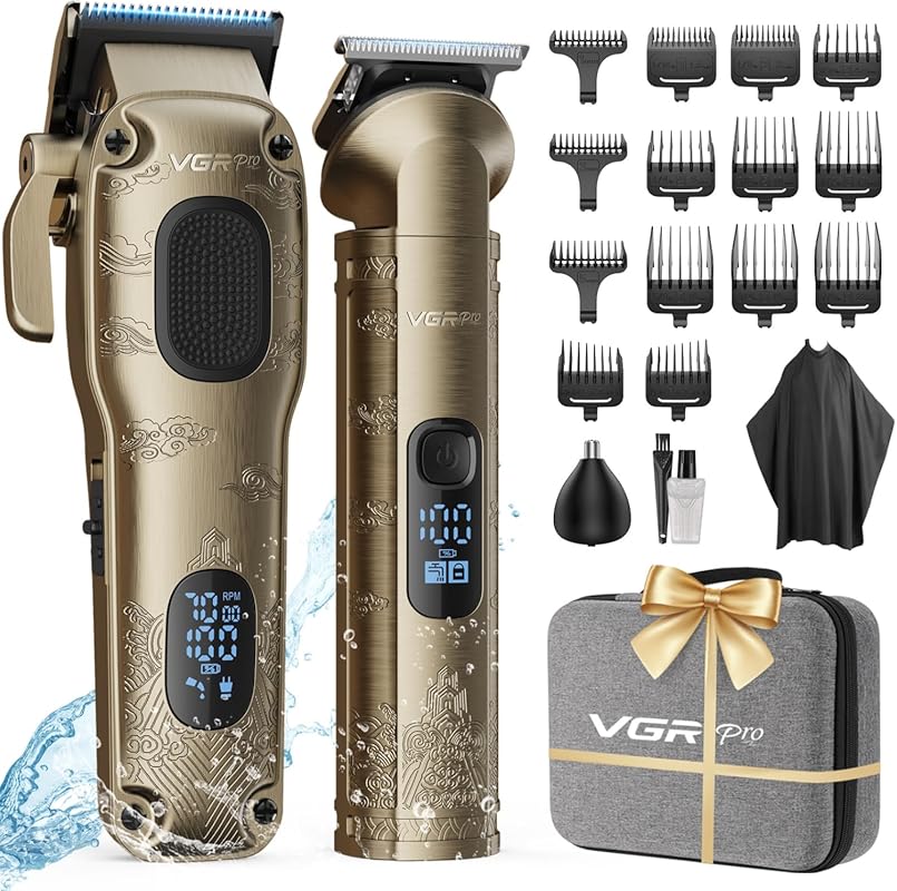 Professional Cordless Hair Clippers and Trimmers Set for Men