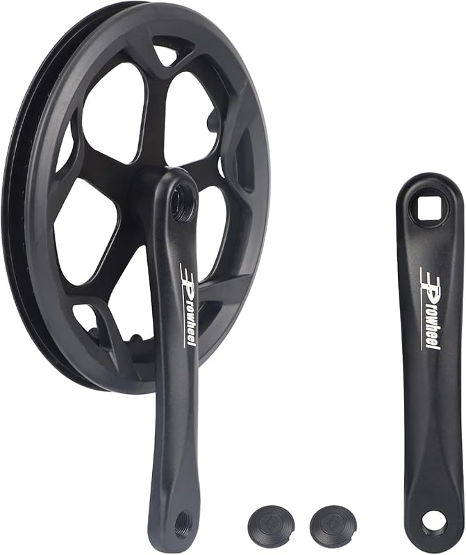 Prowheel E-Bike Crankset 46T/48T/52T, 170mm Aluminum Arm, Double Cover