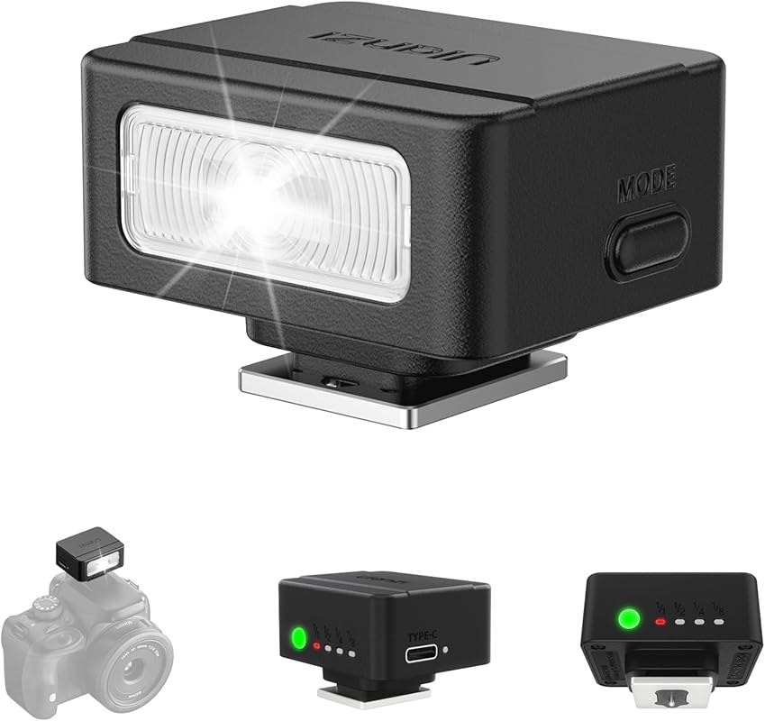 ULANZI SL01 Mini Camera Flash Speedlite, GN8 6500K, 4 Power Levels for
