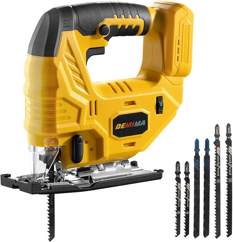 Cordless Jig Saw for DeWalt 20V, Variable Speed, 3 Orbital, 45° Bevel 