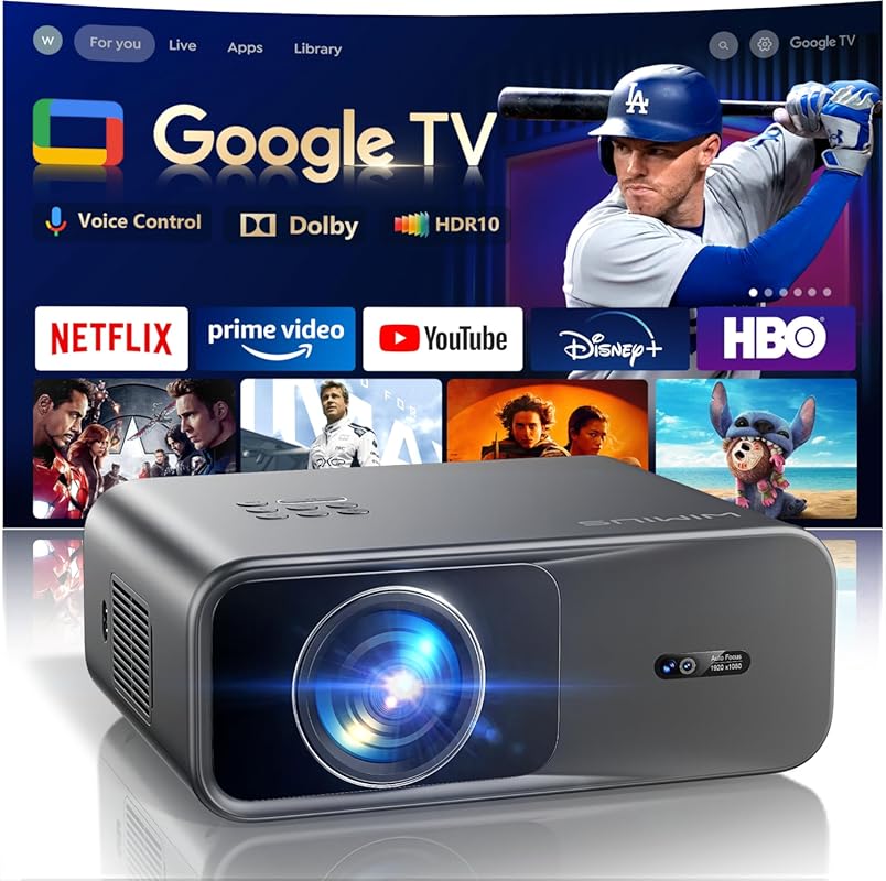 WIMIUS G1 4K Google TV Smart Projector with WiFi, Bluetooth, Dolby Aud