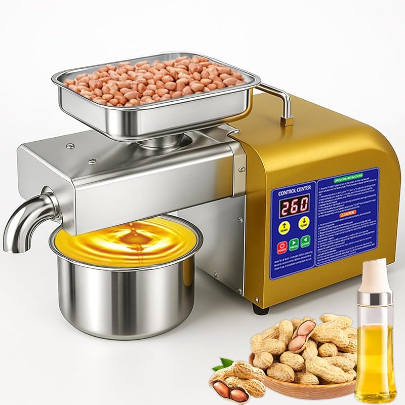 Automatic Electric Oil Press Machine, 1800W Cold & Hot Press Oil Extra