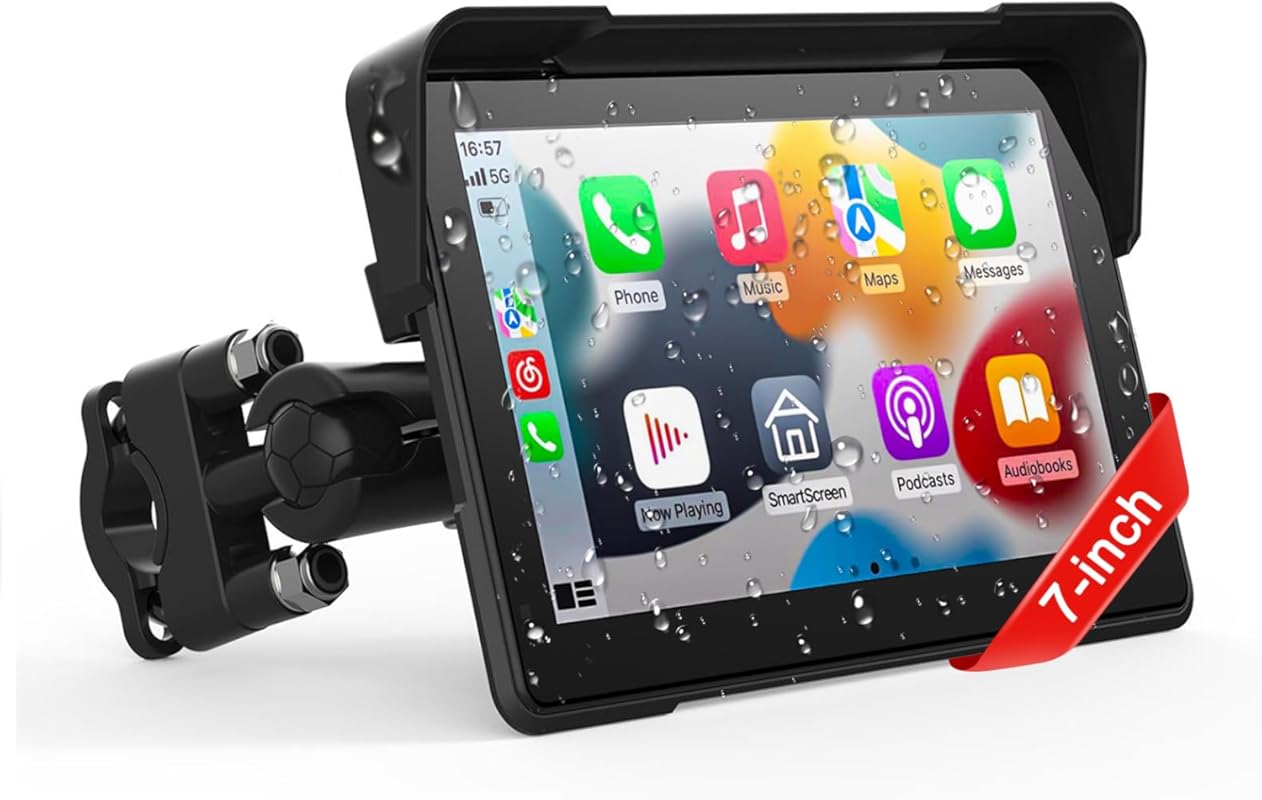 7-Inch Portable Wireless Motorcycle GPS Navigation Screen with Apple C