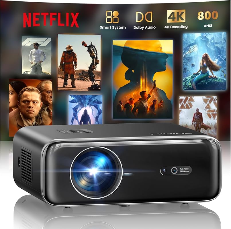 Upgrad P62 Pro 4K Smart Outdoor Projector, 800ANSI, WiFi, Bluetooth, D