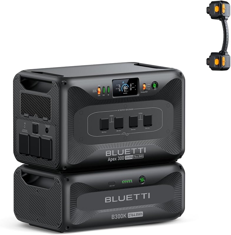 BLUETTI Apex 300 Portable Power Station & B300K Battery for Home, RV &