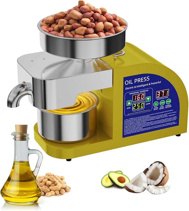 JOYKUVA Automatic 1800W Electric Oil Press Machine, Hot & Cold Extract