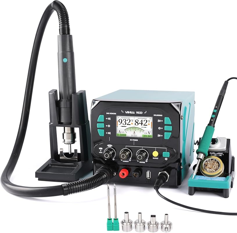 YIHUA 983D 3-in-1 Micro Soldering Station, BGA Hot Air Rework, Variabl