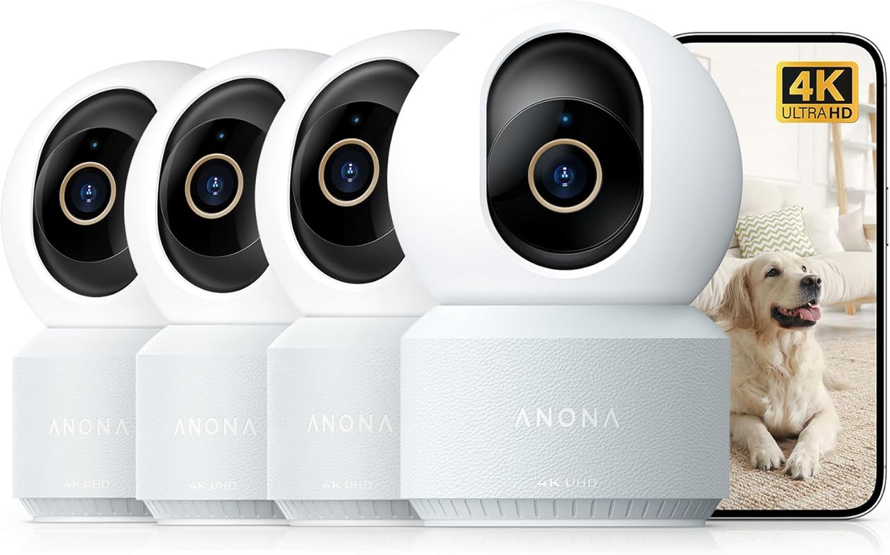 Anona 4K UHD Indoor Pan/Tilt Security Camera, Baby/Pet Monitor, Auto-T
