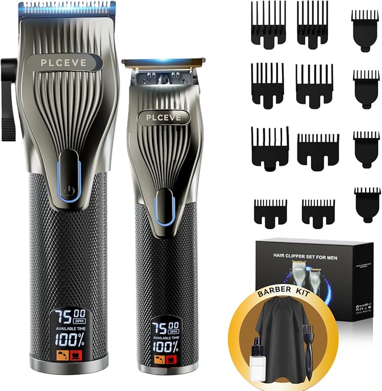 Professional Cordless Hair Clippers & Trimmer Set for Men