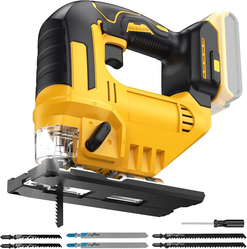Cordless Brushless Jigsaw for DeWalt 20V MAX, 3 Orbital, 0-45° Bevel C